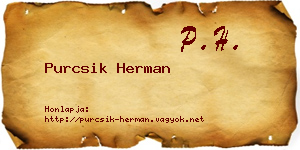 Purcsik Herman névjegykártya